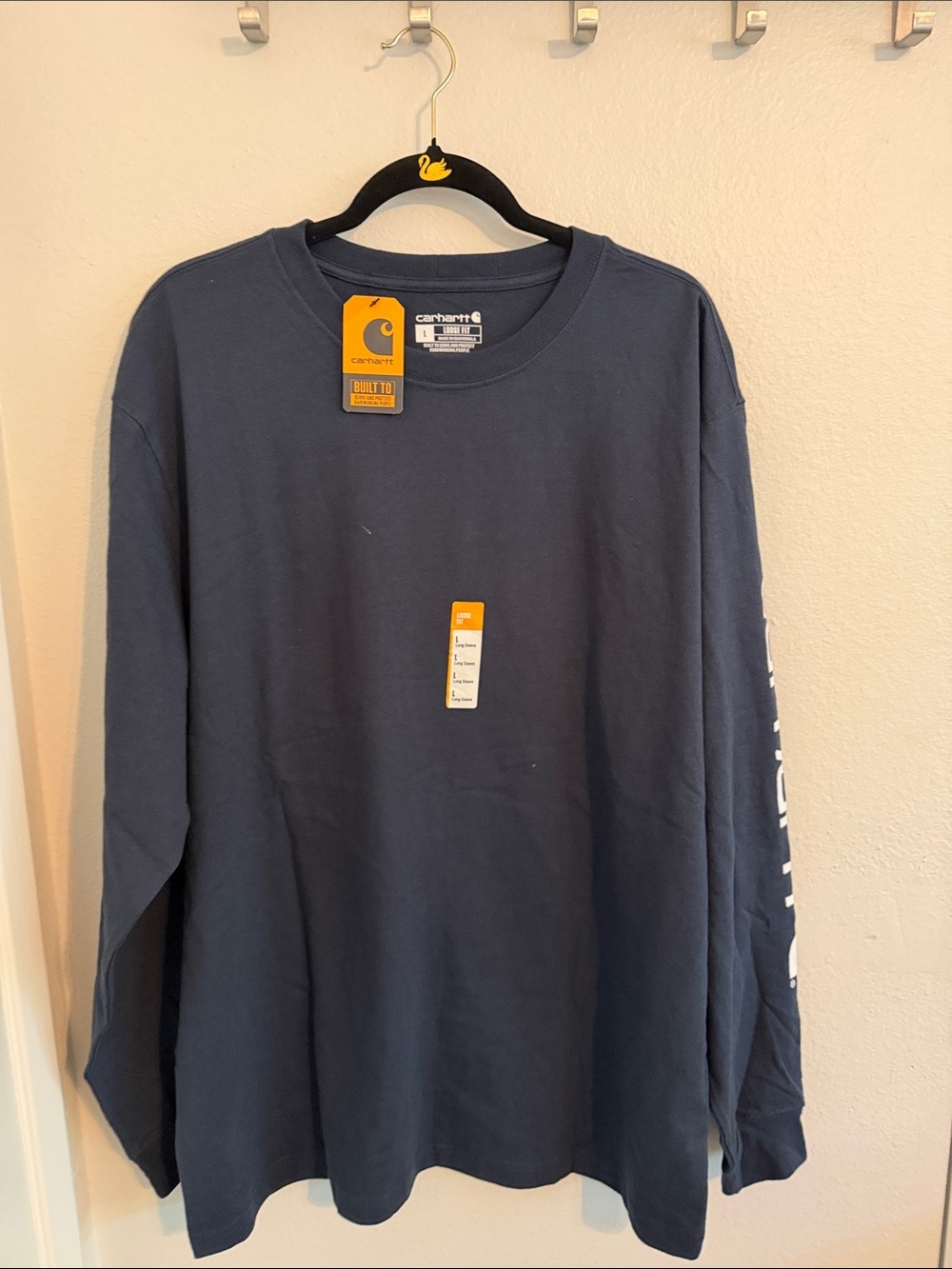 Carhartt Men's Long-Sleeve Crewneck Shirt - Navy Blue